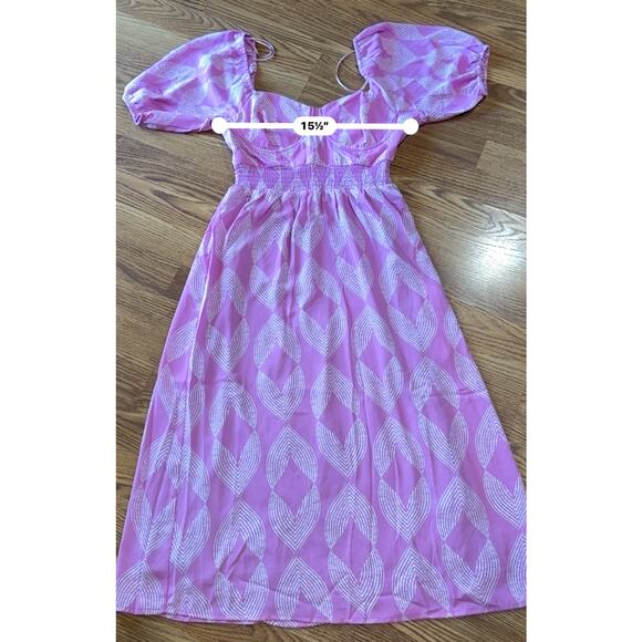 Collective Concepts pink Sweetheart bustier  open back Midi Dress size small - Picture 4 of 11